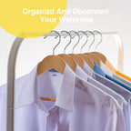 Wooden Hangers - 30 Pack - Clothes Hanger for Daily Used,Smooth Finish Wood Hanger with Precisely Cut Notches,Coat Hangers, Heavy Duty Hanger for Shirt Suit Dress (Natural)