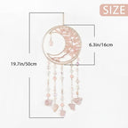 Pink Gemstone Dream Catcher 7 Chakras Tree of Life Moon Dream Catchers with Healing Crystal Stones Handmade Suncatcher Dreamcatcher Wall Decor for Adults Living Room,Bedroom,Garden,Bless Gift