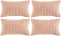 Fancy Homi 4 Packs Decorative Throw Pillow Covers for Living Room Couch Bed, Modern Farmhouse Boho Home Décor Accent Cushion Case, 20" x 12", Blush Pink