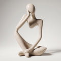 Large Sandstone Thinker Statue Decor, Modern Minimalist Abstract Sculpture, Thinker Sculpture Home Decor for Living Room, Office Desk, Bookshelf Decor, Contemporary Home Decor Accent