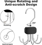 Belt Hanger for Closet, 3PCS Belt Organizer for Closet 360°Rotating Max 72 Belt, Tie Rack Hanger for Closet Tie Organizer for Closet Belt Holder for Closet for Belt,Tie,Tank Top,Bra,Scarf,Hat