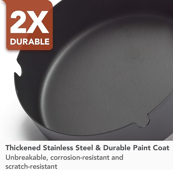 Ashtray with Lid for Outside Patio, 2 Pack Windproof Ash Tray, Black Stainless Steel Smokeless Ashtray for Outdoor Home Office Tabletop Patio Outdoor Balcony, Meidium