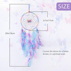 Pretty Jolly Dreamy Girls Butterfly Dream Catcher Wall Decor Fairy Colored Feathers Baby Dreamcatcher Handmade Home Décor Wall Hanging for Nursery Bedroom Girls Birthday Gift