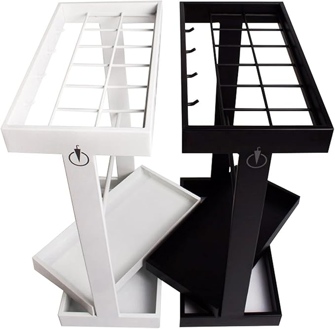 Metal Commercial Umbrella Stand Umbrella Holder, Corridor Entrance Umbrella Drain Rack for Storing 16 Umbrellas, with Mobile Drip Tray and 4 Hooks (Color : White)