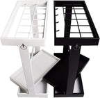 Metal Commercial Umbrella Stand Umbrella Holder, Corridor Entrance Umbrella Drain Rack for Storing 16 Umbrellas, with Mobile Drip Tray and 4 Hooks (Color : White)