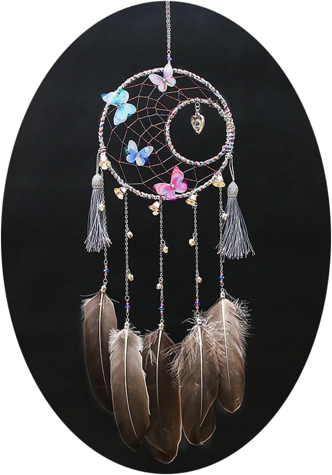 Handmade Antique Bells Exquisite Heart Butterfly Moon Dream Catcher Home Hanging …