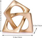 Modern Geometric Sculpture Gold Knot Statue Decor, Home Gold Bookcase Centerpiece jax Decorative, Geometric Tabletop Sculpture and Figurines, For Golden Home Decor Accent, Cube Decorative Ornaments