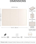 Fluxynara Bulletin Board,35.4" x 23.6" Cork Board Alternative with 12 Safe Removable Adhesive Tabs, Foldable Felt Pin Board for Home Office, Classroom, Bedroom,Entryway for Walls—Oatmeal