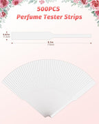 500 Pieces Perfume Tester Strips, Disposable Fragrance Test Strips, Pure White and Strong Absorbent, Fragrance Blotter Strips, Scent Strips, for Fragrances Essential Oils Spice