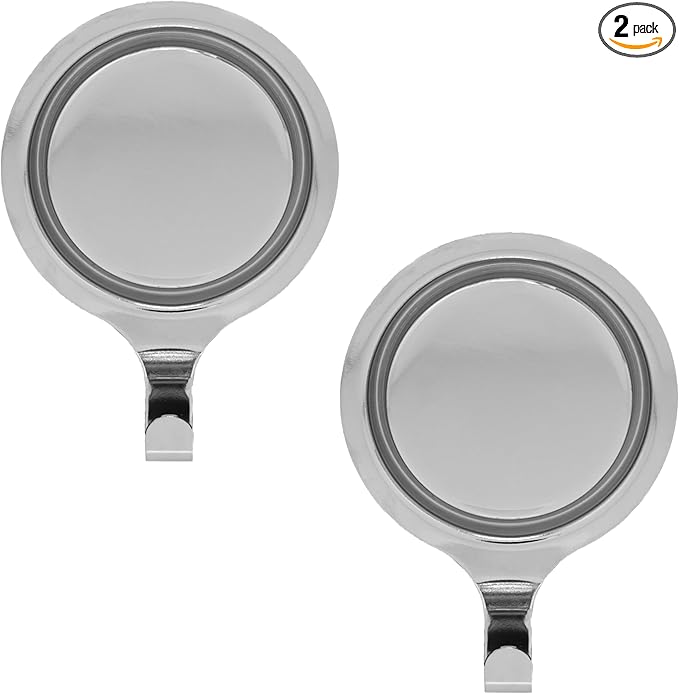 Haute Decor Attract® Pinch-Free Magnetic Wreath Hanger (Silver) - Set of 2 Magnets - for use on 1 Single-Pane Glass Door/Window or 2 Metal Doors/Surfaces