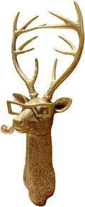 Animal Heads Wall Decor, Faux Deer Head Mount, Animal Sculptures Wall Decor, Resin Animal Head Wall Hanging Decoration for Living Room Bedroom Kitchen Gift,Deer