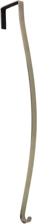 Haute Decor HighProfile Curved Over The Door Wreath Hanger (Antique Brass) - Strong Metal Wreath Holder Hook for Complex Door Designs with Raised Panels and Trim
