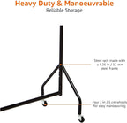 Amazon Basics Heavy Duty Portable Rolling Garment Rack, Hanging Clothes Organizer Rail for Display and Storage, Easy to Assemble, 19 x 60 x 48 inches, Black