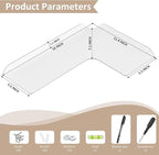 Sezanrpt 11.4x16 Inch Acrylic Corner Floating Shelf Set of 4, White Corner Wall Shelf for Home Décor, Speakers, Security Cameras, Toileries, Plants, Figures, Cosmetics, Books