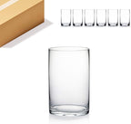 WGV Cylinder Vase Bulk, Diameter 5", Height 8", Clear Glass Floral Planter Container, Floating Candle Holder for Wedding Party Event Home Office Decor, 6 Pieces