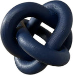 Wood Knot Link Chain Decor Hand-Carved Coffee Table and Shelf Decorative Object for Farmhouse, Rustic, Boho, Modern Living and Bedroom Spaces (Blue)
