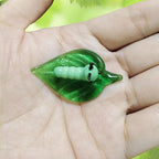 Tiny 2.16" Long Green Worm Figurine - Miniature Hand Blown Glass Bug Insect Colorful Crystal Animals Statue Decorative Collectible Figurines Décor Gifts