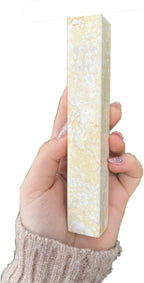 A&S Mezuzot Quartz Mezuzah Case with Engraved Shin Design Easy Peel and Stick Judaica Door Mezuza (Beige Stone, 5 Inches)