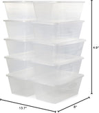 Life Story 6 Liter Plastic Storage Container Set, Stackable Shoe, Accessory, and Home Closet Organizational Tote Bins with Secure Lids, 40 Pack, Clear