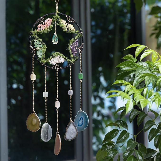 Large Dream Catcher Crystal Star Dream Catchers for Adults Crystal Suncatcher Prism Hanging Window Wall Room Decor Handmade Gift for Girls Boys