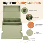 Large Bamboo Storage Box with Removable Tray Kit - Decorative Box Set, Glass Jars, and Accessories Wooden Storage Kit and Accessories Tool.Birthday Gifts