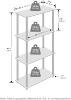 Furinno Turn-N-Tube Book Shelf, 4-Tier Bookshelf, Bookcase with Multipurpose Compact Display Rack, 11.6 x 23.6 x 43.2, for Living Room, Bedroom, Home Office, Pink/White