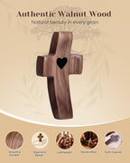 50-Pack Wooden Cross Fidget, Handmade Pocket Wood Crosses, Cross My Heart | Encouragement Gift, Relieve Anxiety for Yourself, Inspirational Easter Gift for Christian Faith, Prayer, Father Day Gifts