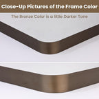 LOAAO 60”X28” Bronze Bathroom Mirrors for Vanity, Rounded Rectangle Brushed Bronze Metal Frame Mirror, Anti-Rust, Tempered Glass, Hangs Horizontally or Vertically