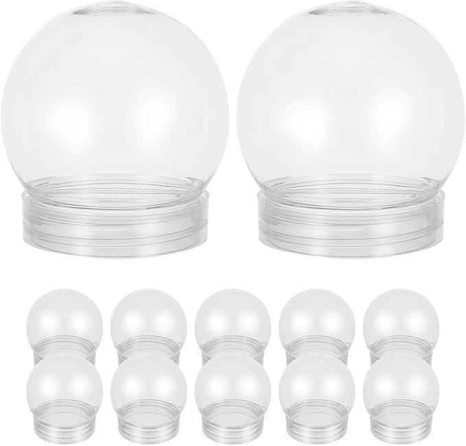20pcs Plastic Snow Globe DIY Snow Globe Clear Plastic with Screw Off Water Globe Jar Empty for DIY Crafts Christmas Home Decoration (L*H: 5.3 x 6CM)