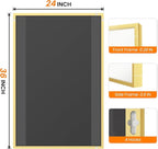 TRAHOME Bathroom Vanity Mirror for Wall, 2 Pack 36" x 24" Metal Framed Rectangular Bathroom Wall Mirror for Over Sink, HD Shatterproof Glass, Hangs Horizontally or Vertically(Gold)