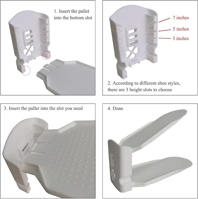 Shoe Stackers Space Saver, Adjustable Double Layer Stack, Holder for Closet Organization (White, 10 Pack)