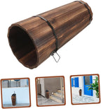 MAGICLULU Handmade Carbonized Wood Stand Modern Umbrella Stand Storage Tube for Umbrellas Walking Sticks and Decorative Fans Indoor Outdoor