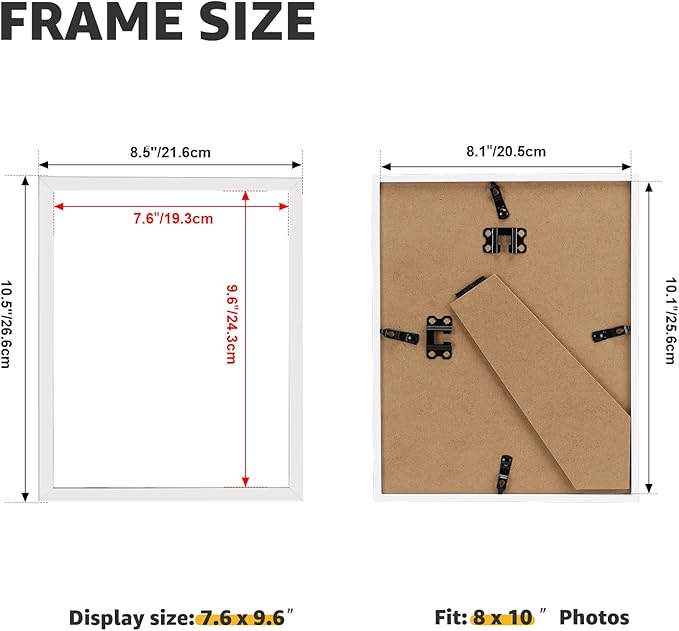 Giftgarden 8x10 Picture Frame Set of 18, Lightweight 8 by 10 Frames Bulk for Gallery Wall Photo Hanging and Tabletop Display, White