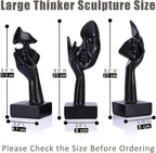 3 Pcs Thinker Large Statue Set - Black Art Abstract Home Accent Figurines for Living Room, Bedroom, Shelves, Office Desktop, Coffee Table Decor, Gift for Women (3 Pcs Black, 9")