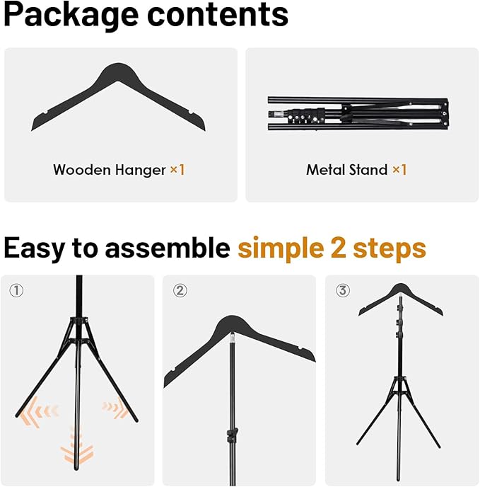 2 Pack Shirt Display Stand, 32-63 Inch Height Adjustable Mannequin Torso for Vendors, T Shirt Clothing Display Stand Rack, Foldable Steamer Stand for Clothes Garment Retail