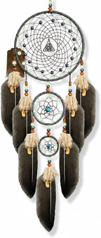 Dream Catchers for Adults Dreamcatcher Handmade Feather Native Home Wall Decoration Brown