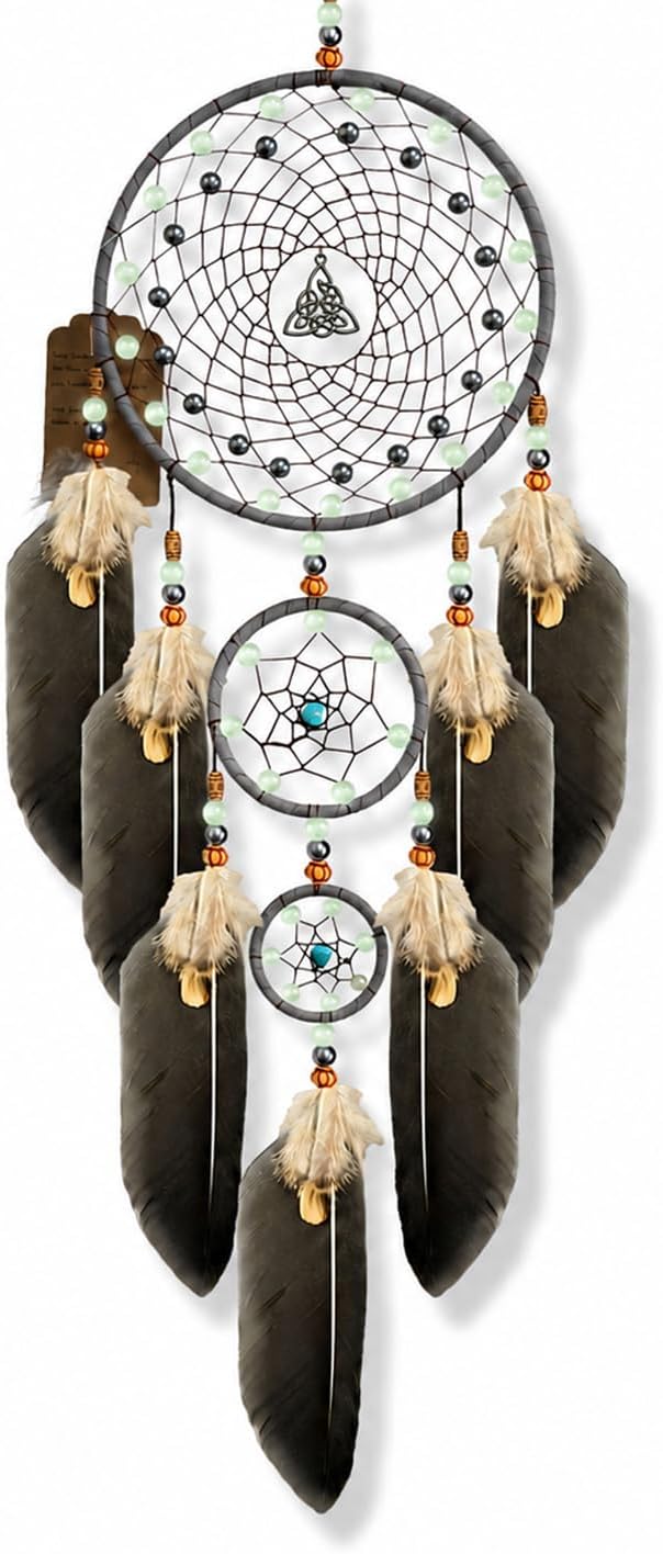 Dream Catchers for Adults Dreamcatcher Handmade Feather Native Home Wall Decoration Brown