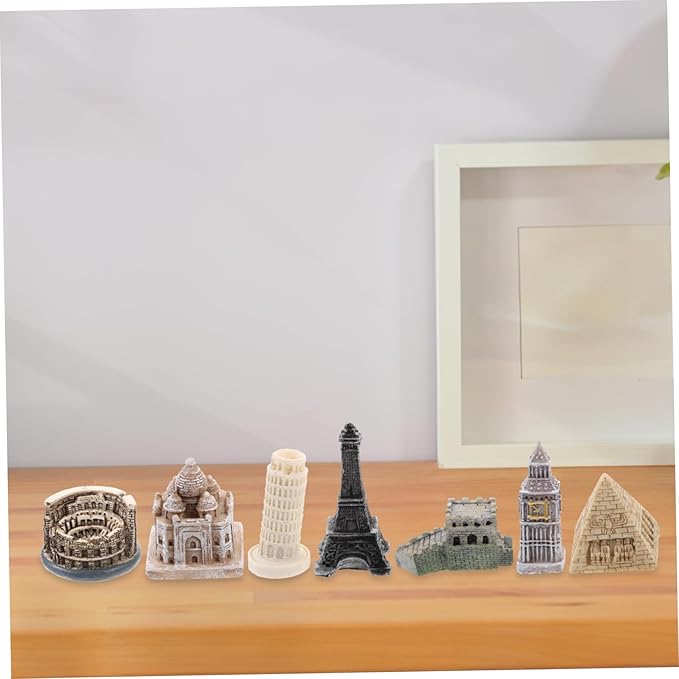 Milisten 7pcs Resin London Building Blocks Desktop Architecture Model Statue Home Decor Home Architecture Statue