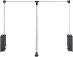 Rev-A-Shelf 35"-48" Adjustable Steel Telescopic Pull Down Hanging Rod for Closet, Chrome - Side Mounted Clothes System Organizer for Wardrobe or Clothing Cabinet, CPDR-3548