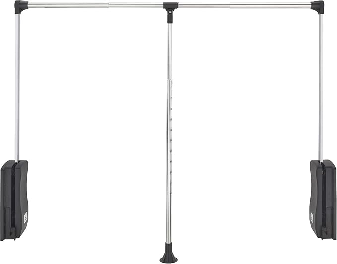 Rev-A-Shelf 35"-48" Adjustable Steel Telescopic Pull Down Hanging Rod for Closet, Chrome - Side Mounted Clothes System Organizer for Wardrobe or Clothing Cabinet, CPDR-3548