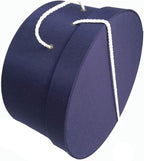 Sarah's Hat Boxes Classic Navy Hat Box – 16.75" x 8.5" (Dia. x Ht.) Handmade in USA – Odorless Non-Toxic Adhesive, Cording Handle – Premium Storage for Hats & Accessories