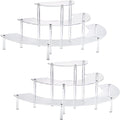 HENABLE Acrylic Display Risers, 3 Tier Clear Cupcake Perfume Stand Organizer, Half Moon Dessert Stand for Display, Food, Amiibo Funko POP Figure (2half