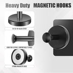 Neosmuk Magnetic Coat Hook,170lb Strong Extra Heavy Duty Magnet Hooks,Magnetic Wreath Hanger/Holder for Metal Doors,Purse,Towel,Stocking,Cruise Cabin,Black,3 Pack