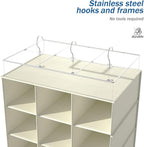 coastal rose Hanging Shoe Organizer for Closet, 30 Sections Hanging Closet Organizers and Storage Shelves Space Saving Shoe Rack Holder, Beige, 17''W×11.5''Dx 48''H