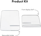 Americanflat Clear Acrylic Book Stand with Ledge - Acrylic Stands for Display - Cook Book Stand, Magazine, and Comic Holder for Tabletop