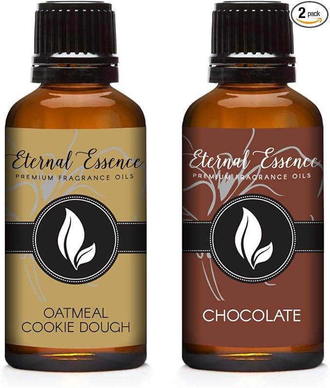Eternal Essence Oils 2 Pack 30ml Premium Fragrance Oil - Oatmeal Cookie Dough & Chocolate - for Candle, Soap Making, Aromatherapy, Diffusers, Home Care, & Humidifiers