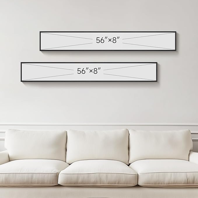 Framed Long Narrow Vertical Abstract Wall Art Set, 2 Piece Black White Gold Luxury Modern Canvas Prints Paintings Artwork for Walls, Pictures for Entryway Hallway Living Room Dining Bedroom Wall Decor