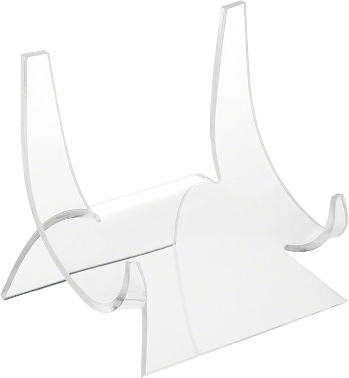 Plymor Clear Acrylic Double-Scoop Display Easel, 5.875" H x 5.75" W x 5.0625" D