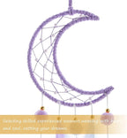 Pretty Jolly Purple Moon Kids Dream Catcher Wall Decor Pompom Feather Baby Dreamcatcher Handmade Children Dream Catcher Home Décor Wall Hanging for Nursery Bedroom Boys Girls Birthday Gift-25.6in