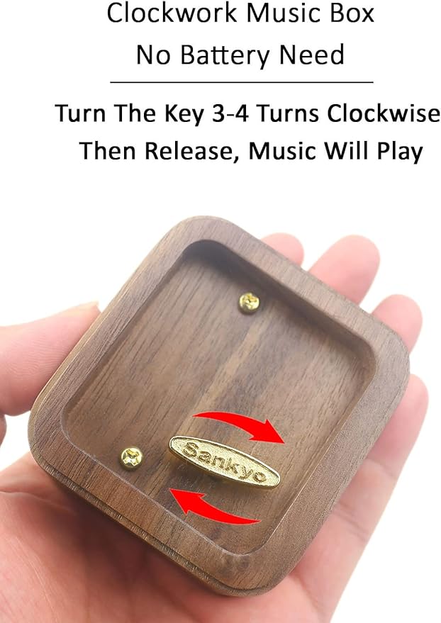 Sinzyo Anastasia-Once Upon a December Music Box Vintage Musical Boxs for Birthday Gift Valentine's Day Christmas Day(Musical Note Walnut Box)